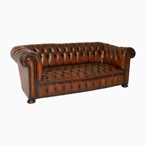 Antique Deep Buttoned Leather Chesterfield Sofa
