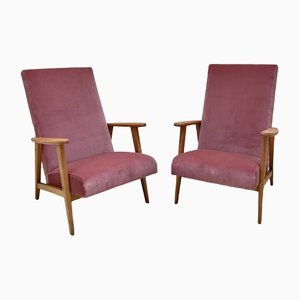 Scandinavian Armchair in Powdery Pink Velvet from Manucere