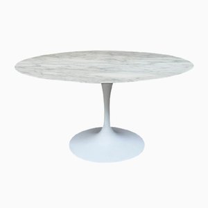 Large Round Tulip Table with Arabescato Marble Top by Eero Saarinen for Knoll Inc. / Knoll International, 1960s