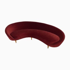 Curved Sofa in the Style of Federico Munari, 1950s
