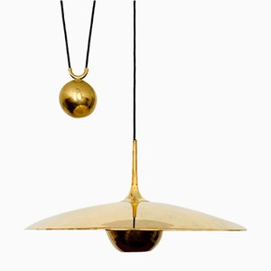 Brass Pendant with Counterweight Onos 55 by Florian Schulz, 1970s