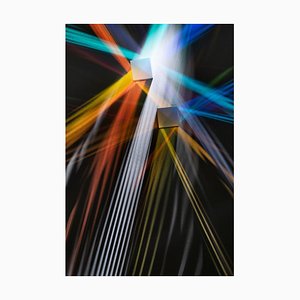 Miragec, prismas refractantes de rayos de luz multicolor, papel fotográfico
