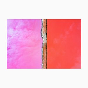 Robbie Goodhall, Vue Aérienne sur le Lac Coloré de Hutt Lagoon, Port Gregory, Australie de l'Ouest, Papier Photographique