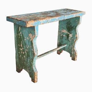 Vintage Blue and Green Brocante Bench