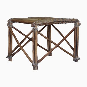 Table d'Appoint Rustique en Bambou et Brindilles