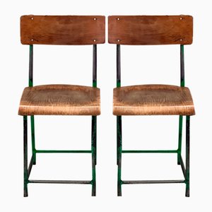 Industrial School Chairs, 1960s, Set of 2