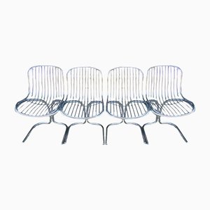 Vintage Chromed Tubular Chairs by Gastone Rinaldi, Set of 4