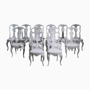 20th Century Scandinavian Rococo Chairs, Set of 12