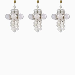 XLHotel Chandeliers with Brass Fixture and Hand-Blowed Glass Globes, Set of 3