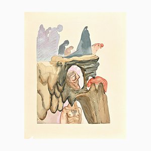 Grabado en madera original de Salvador Dalì, The Liars, 1963