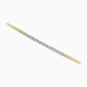 18 Carat Yellow and White Gold and Diamonds Bracelet