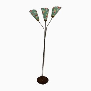 Vintage Floor Lamp with Colorful Fabric Shades, 1950s