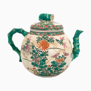 Antique Japanese Meiji Kyo Satsuma Stonewear Teapot, 1900s