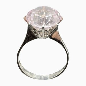 White Gold Ring with Transparent Cubic Zirconia