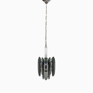 Grey Smoked Murano Glass Chandelier from Veca, Italy, 1970s