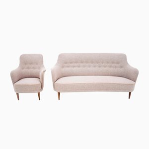 Sofa und Sessel von Carl Malmsten, Schweden, 2er Set