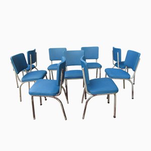 Belgian Industrial Vintage Chairs from Tubax, 1950s, Set of 9