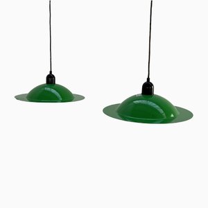 Vintage Green Pair of Linky Lights 1975s, Set of 2