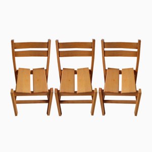 Vintage Chairs in Solid Pine, 1960s, Set of 6