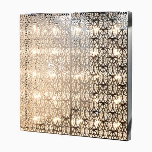 Quadratische Domino 100 Da Parete Lampe aus Stahl & Kristallglas von Vgnewtrend