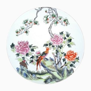 Piatto antico Qing Guangxu in porcellana dipinta a mano