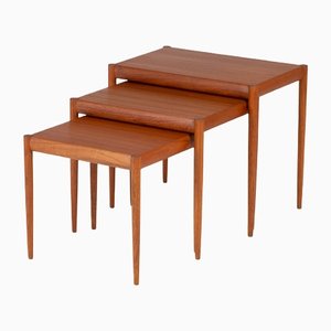 Satztische aus Teak, Dänemark, 1960er, 3er Set