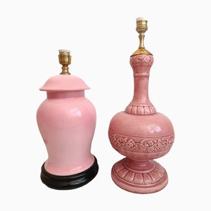 Pink Lamps from Manises, Set of 2