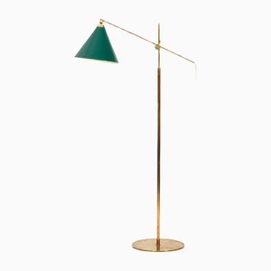 Danish Vaterpump Floor Lamp in Brass by Th. Valentiner