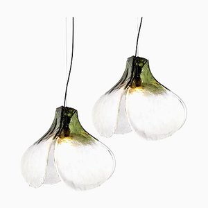 Green Clear Pendant Lamp by Carlo Nason for Mazzega