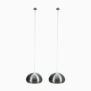 Splügen Bräu Ceiling Lamps in Aluminium from Flos, Italy, 1970s, Set of 2