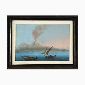 Ash from Vesuvius of 1830, 19th-Century, Gouache on Paper, Framed
