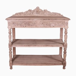 English Carved & Bleached Oak Buffet