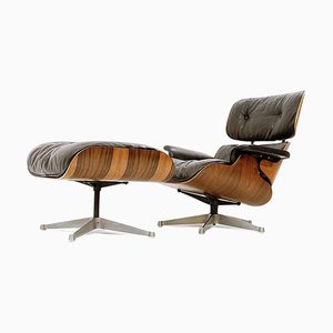 Mid-Century Modern Lounge Chair & Ottoman by Eames, Set of 2