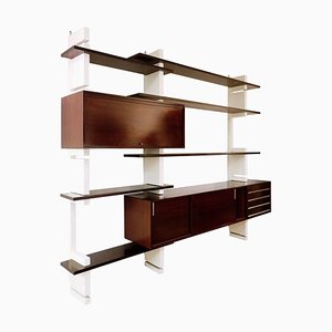 Mid-Century Modern Modular Wooden Extenso Wall Unit from Amma, Italy, 1970s