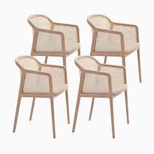 Vienna Little Armchairs in Beige Beech Wood by Colé Italia, Set of 4