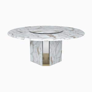 Mesa de comedor Delos redonda de mármol de Giorgio Bonaguro