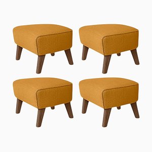 Smoked Oak My Own Chair Footstools in Orange Raf Simons Vidar 3 Fabric by Lassen, Set of 4