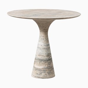 Silver & Travertine Marble Side Table by Alinea