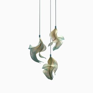 Hand-Painted Seafoam Sirenetta Pendant Lamp by Mirei Monticelli