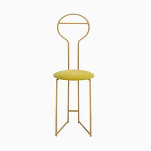 Canaletto High Back Joly Valet Stand Chair in Gold with Chartreuse Velvetworthy by Colé Italia