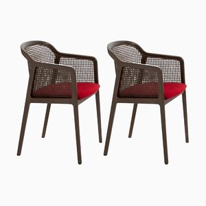 Canaletto Vienna Little Armchairs in Red by Colé Italia, Set of 2