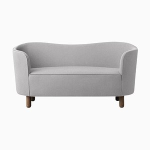 Smoked Oak Mingle Sofa in Light Grey Raf Simons Vidar 3 Fabric by Lassen