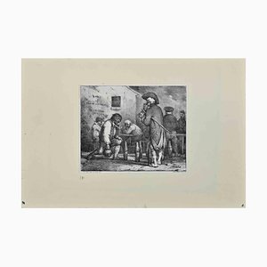 Nicolas Toussaint Charlet, The Keels, Grabado original, siglo XIX