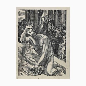 Fidèle aux Chaînes, Gravure à l'Eau-Forte, Début du 20ème Siècle