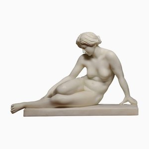 Carrara Marble Sculpture of Reclining Maiden