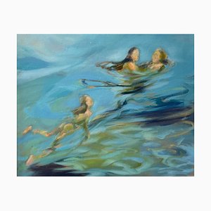 Birgitte Lykke Madsen, Movimenti nell'acqua, 2022, olio su tela