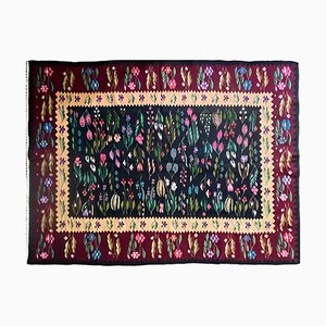 Romanian Oltenian Floral Carpet in Wool