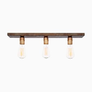 Lampada da soffitto Raad 3406-6 in ottone grezzo e ferro ossidato di Konsthantverk