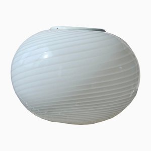 Lámpara de techo vintage de cristal de Murano en blanco