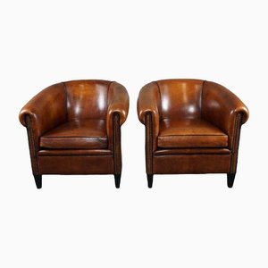 York Club Armchairs in Sheep Leather from Lounge Atelier, Set of 2